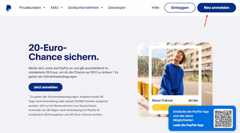 Anmeldung und Einrichtung eines PayPal-Kontos