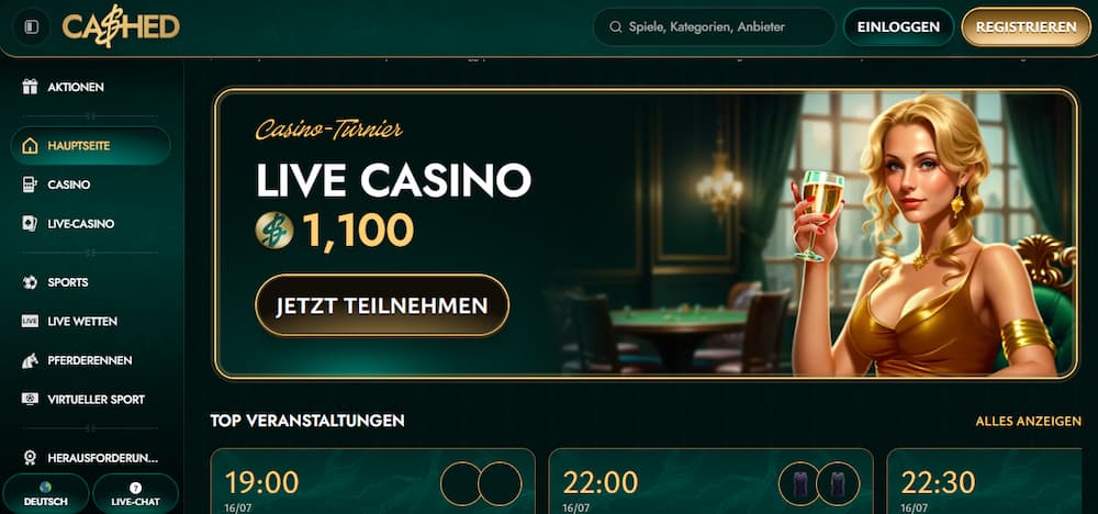 Cashed Casino - Online Casino mit Echtgeld