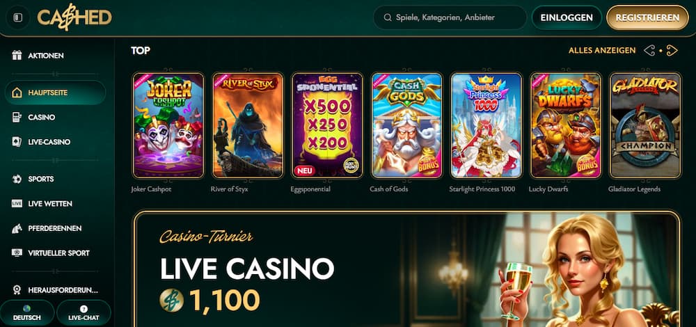 Cashed - Online Casino mit schneller Auszahlung