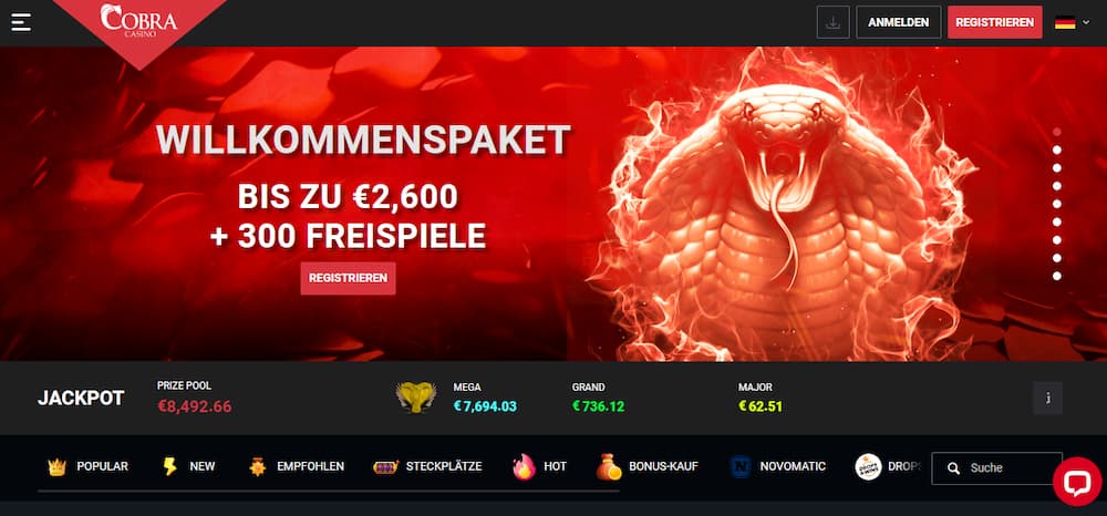 Cobra Casino - Online Casino mit schneller Auszahlung