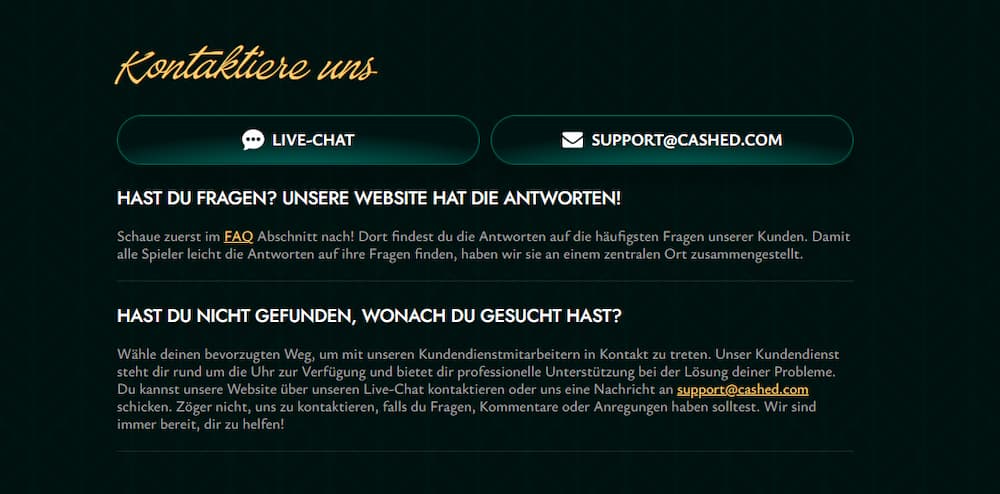 Kundensupport von neuen Online Casinos