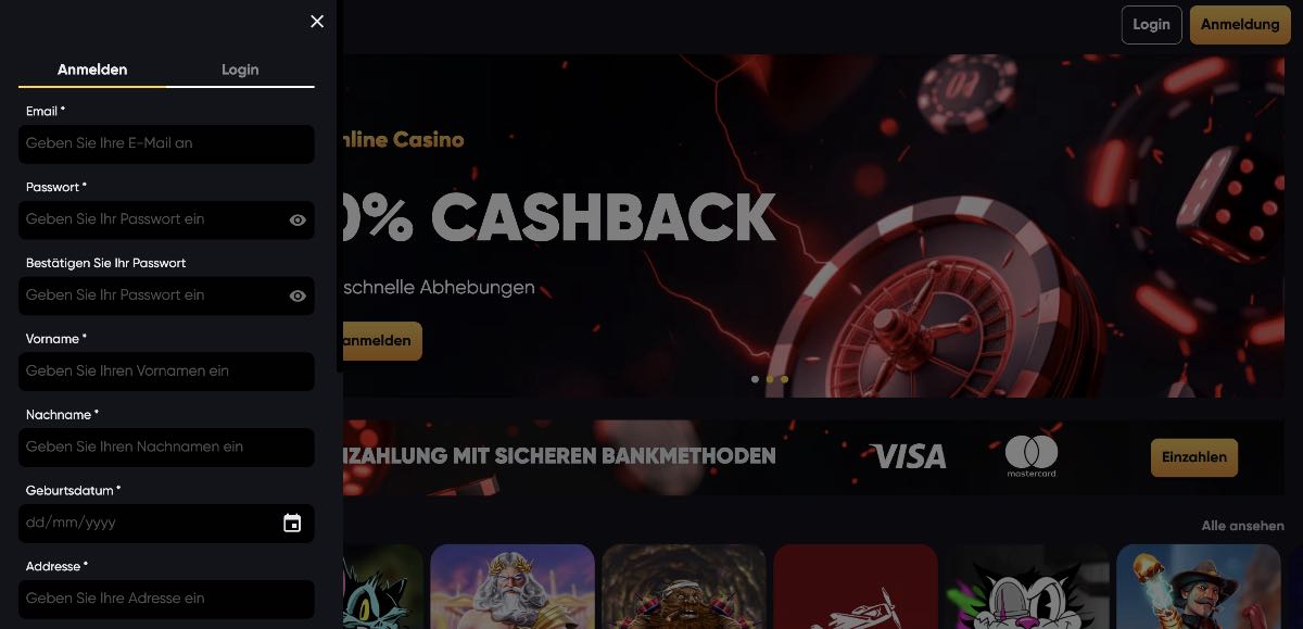 Online Casino Anmeldung