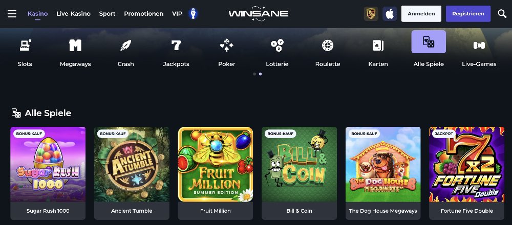 Winsane Casino Spiele